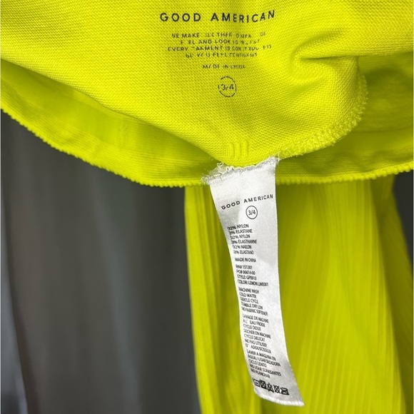 Good American Seamless Ribbed High Waist Legging - Size 3/4 (L/XL) in Lemon Lime - Picture 8 of 14